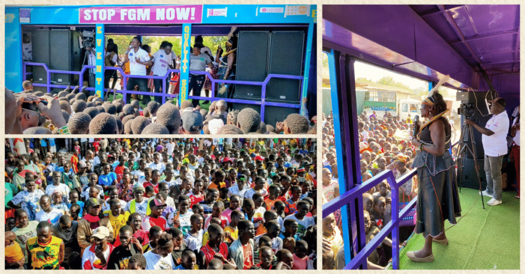 Mama Culture speaking during the Caravans