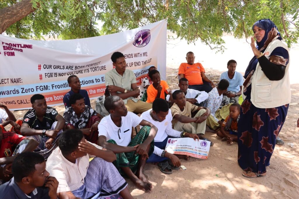 Katra Haji leading the conversation with men against FGM in Wajir